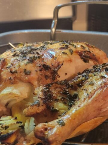 finished whole roasted chicken