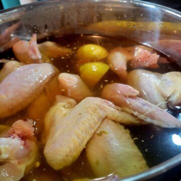 chicken wings shown in brine