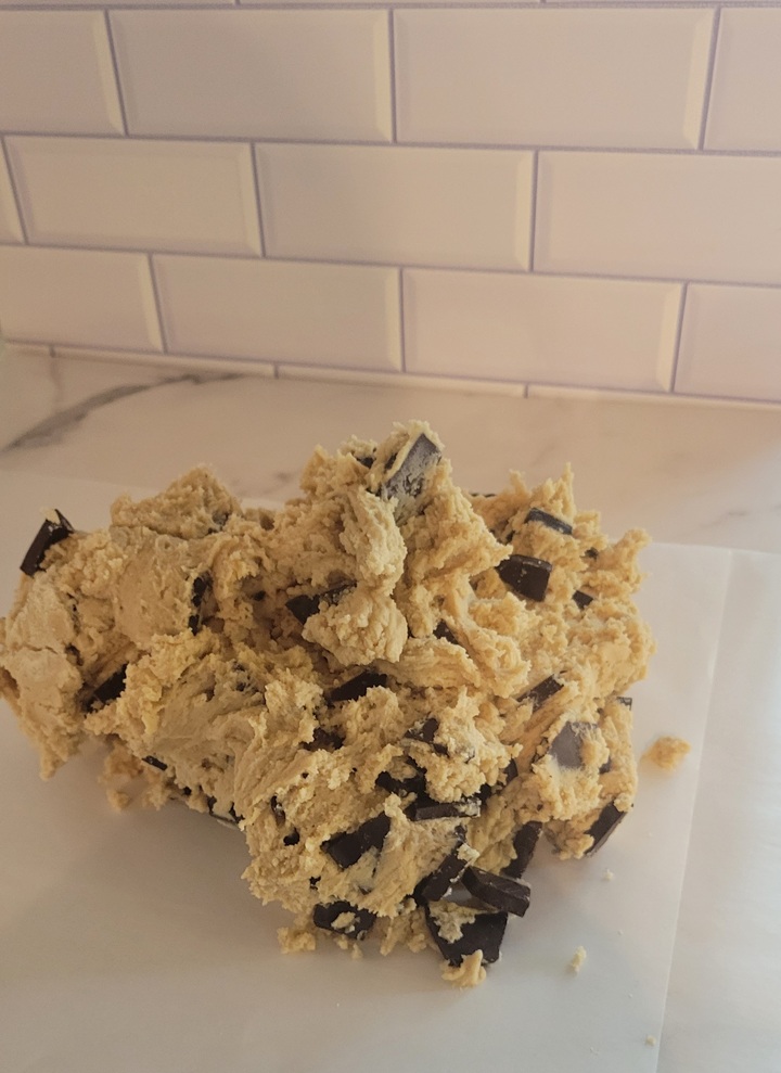 finished dough turned out onto parchment