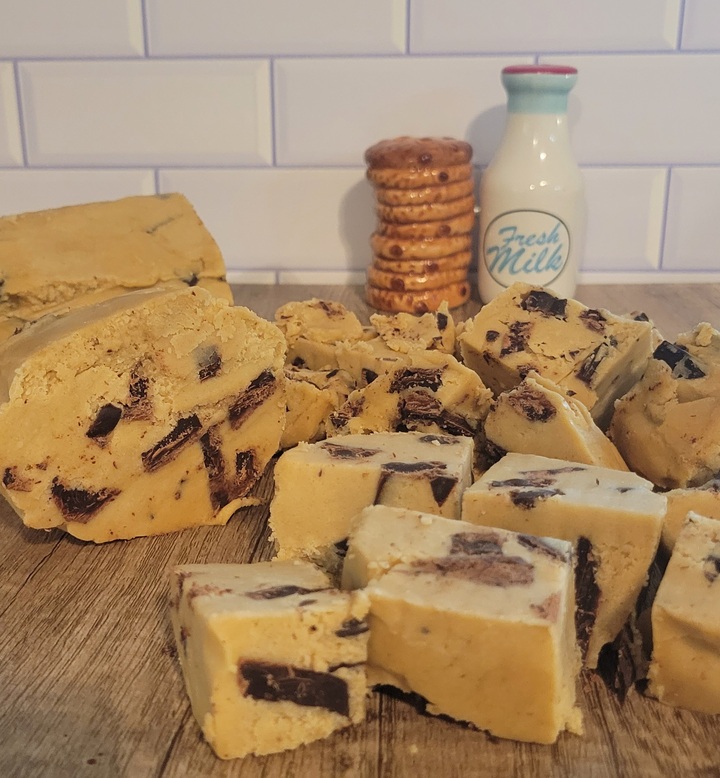 cookie dough portioned out for baking