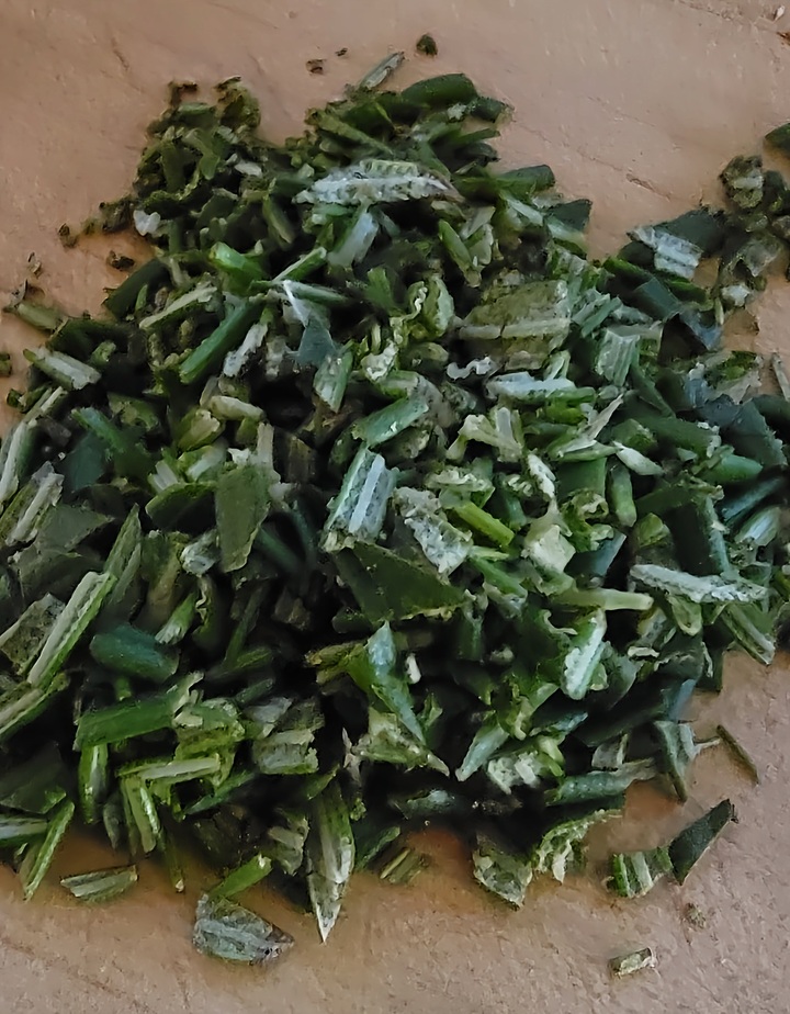 close up of chopped rosemary